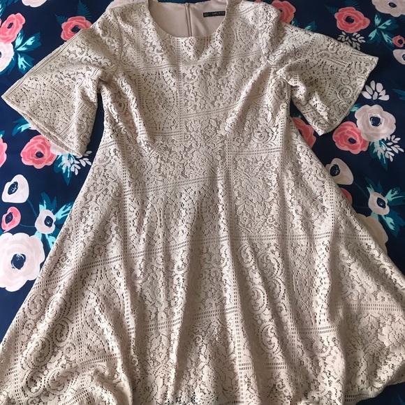 A-Symmetrical Lace Dress (Zara) - Picture 1 of 2